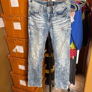 Salvage Havoc Slim Straight Blue Distressed Jeans Size 30S